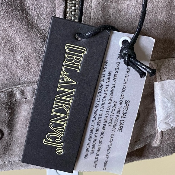 Blank NYC Moto Style Gray Leather Jacket Size M “Rock the Boat” NWT Retail $188 - Picture 8 of 12